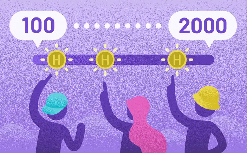 HafHで100〜2,000コインの範囲から積み立てるコイン数を選ぶイメージ